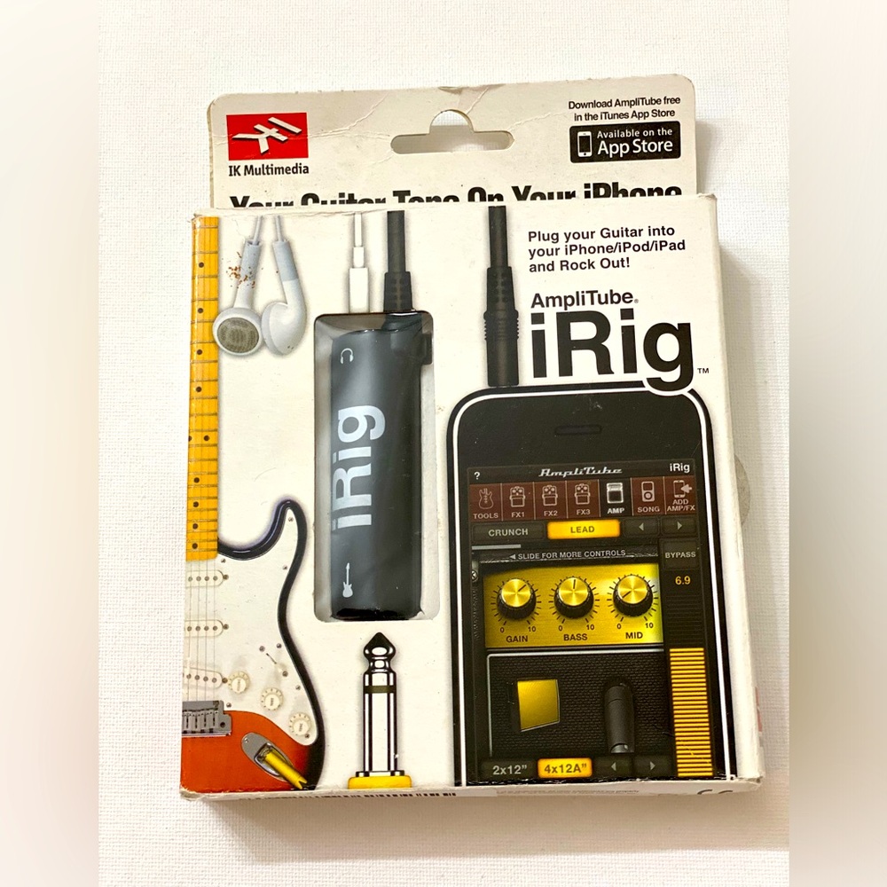 IK Multimedia AmpliTube iRig Guitar Interface Adapter for iPhone iPad iPod-NEW.